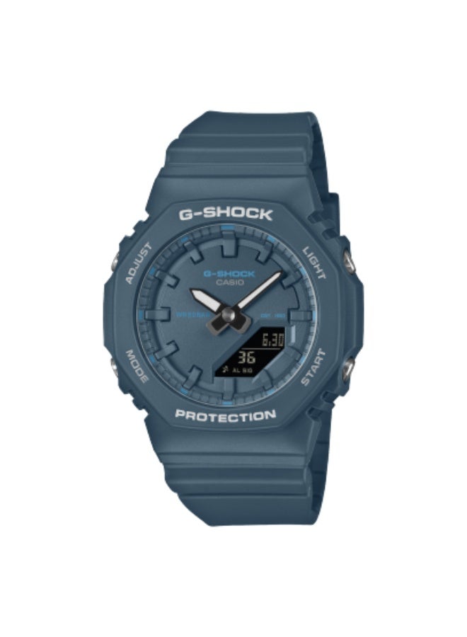 CASIO G-SHOCK GMA-P2100BA-2ADR Women’s Compact, Bio-Based Resin Band (Blue), Dial (Blue Tone), Shock Resistant, 200m Water Resistance, World Time, Stopwatch, Timer, Alarms, Double LED